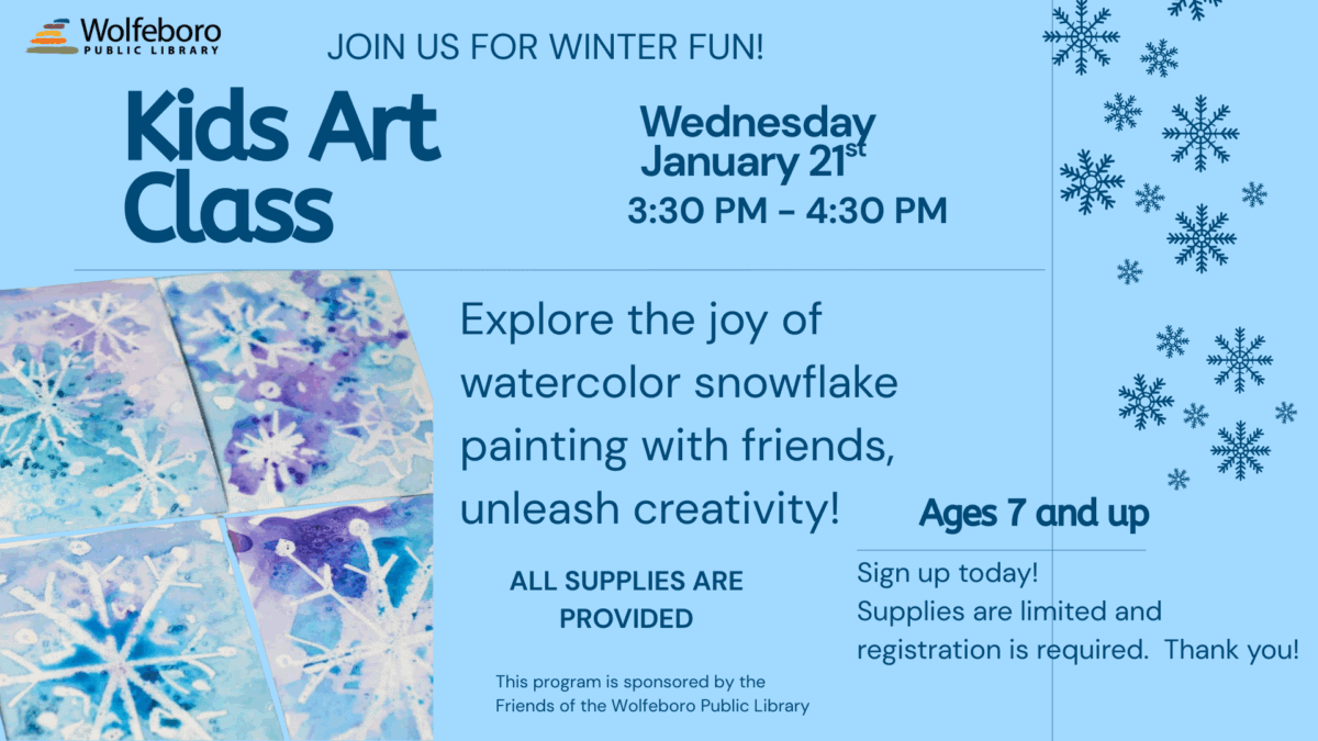 2026.1.21 kids art class watercolor snowflakes
