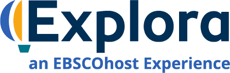 Logo for Explora, an EBSCOhost Experience. The word Explora is in large blue text with a stylized graphic to the left, and “an EBSCOhost Experience” appears in smaller blue text below.