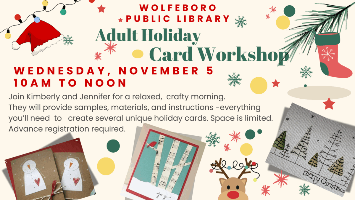 holiday card workshop 2025
Holiday Card Workshop. Nov 5 2025 10 -12 adult