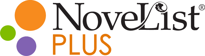 NoveList Plus logo with three colored circles (orange, green, and purple) and stylized black text reading NoveList PLUS.