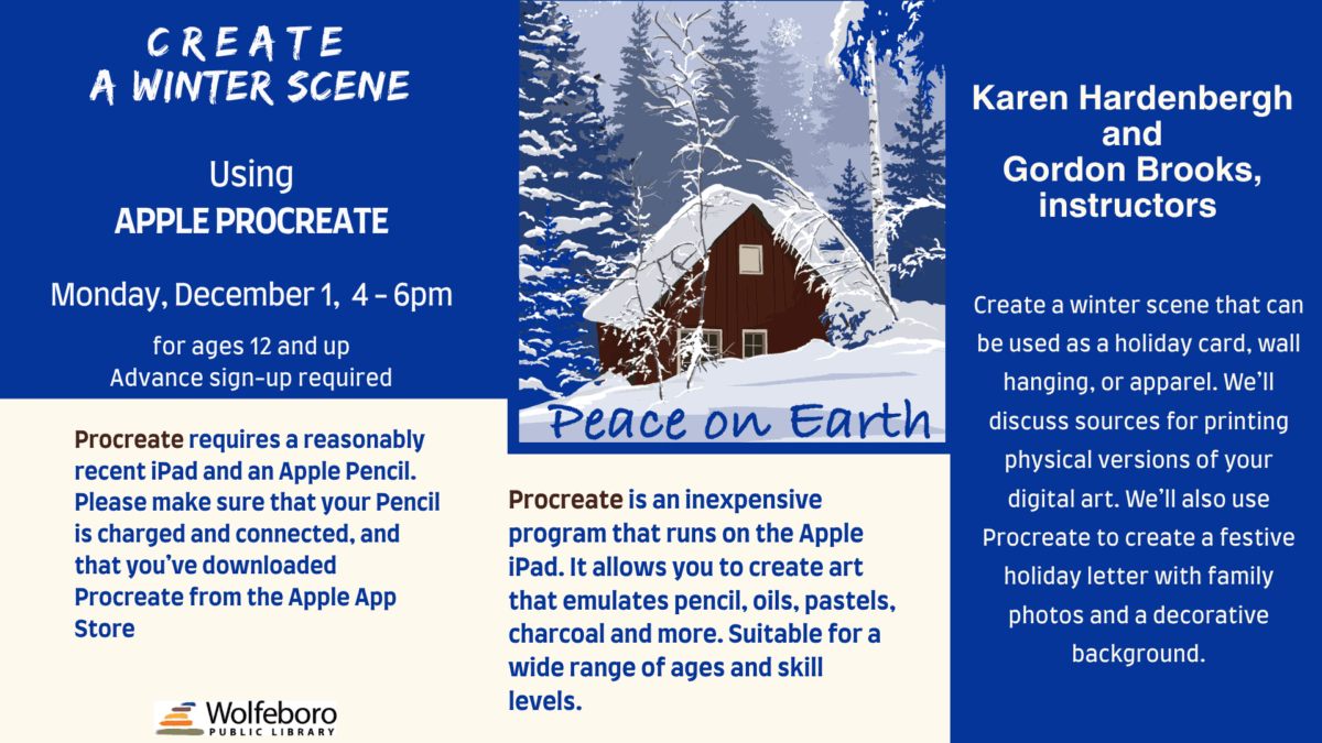 procreate winter scene