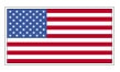 The flag of the United States with 50 white stars on a blue rectangle in the top left corner and 13 alternating red and white horizontal stripes.