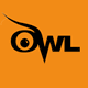A stylized black owl logo on an orange background, with the owl’s eye and head forming the letter O in the word OWL.